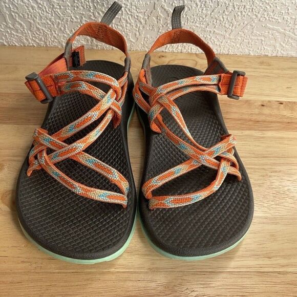 Chaco Z Cloud X2 Women's Orange Multi Strappy Sport Hiking Vibram Sole Sandals 4 - Picture 5 of 8